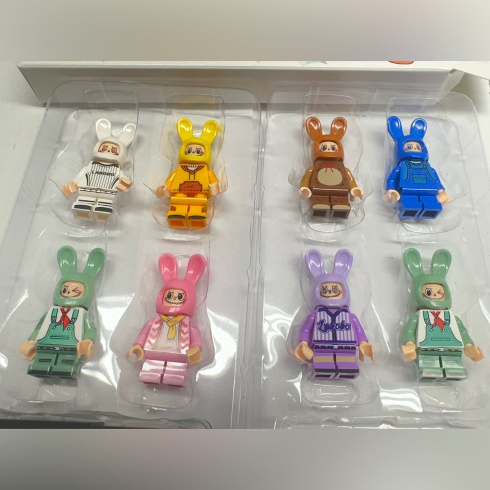 Labobo Bunny Figure Set 8pcs Colorful Rabbit Minifigures Toy Set w/ Box New - Picture 4 of 6
